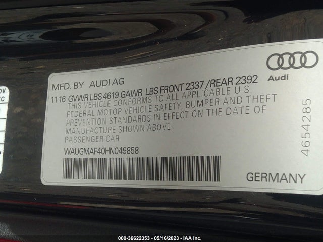 WAUGMAF40HN049858 Audi A4 Ultra Premium