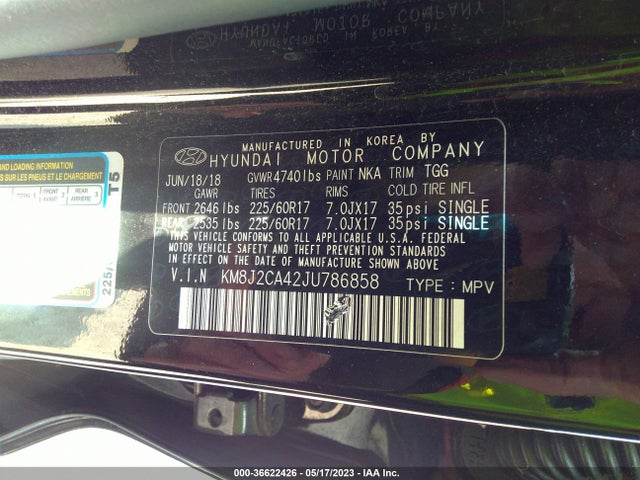 Hyundai TUCSON SE 2018 KM8J2CA42JU786858 Image 10