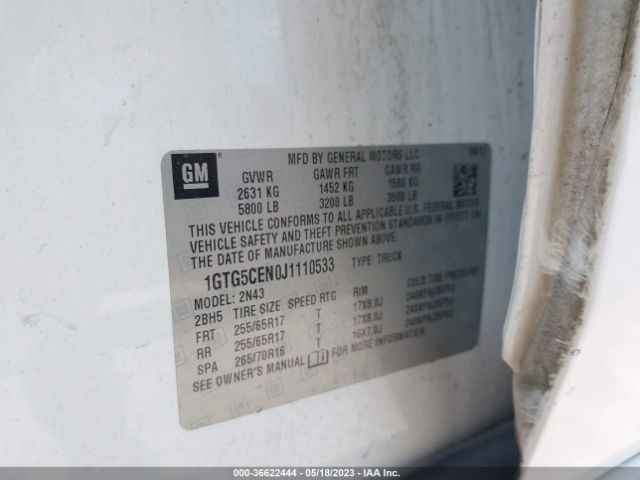 1GTG5CEN0J1110533 GMC Canyon 2wd Sle