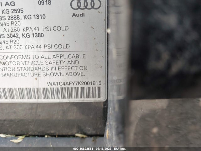 WA1C4AFY7K2001815 Audi Sq5 Prestige