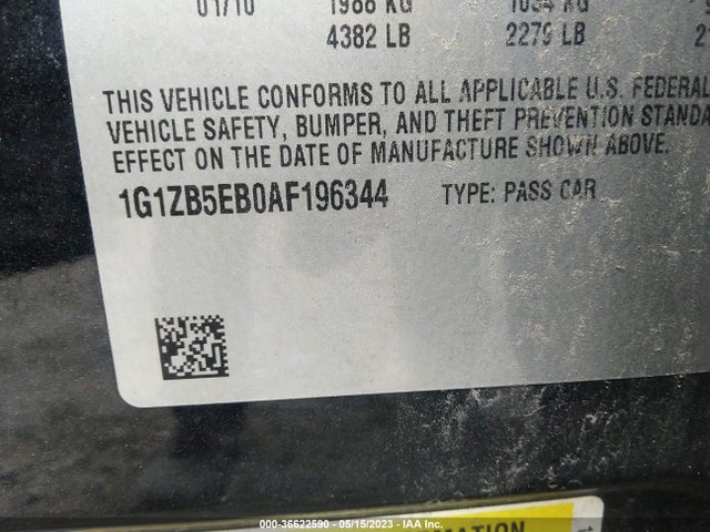 2010 CHEVROLET MALIBU LS W/1LS VIN: 1G1ZB5EB0AF196344