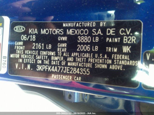 3KPFK4A77JE284355 KIA FORTE LX