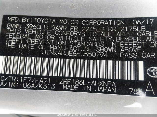 Toyota COROLLA IM 2017 JTNKARJE8HJ550794 Image 9
