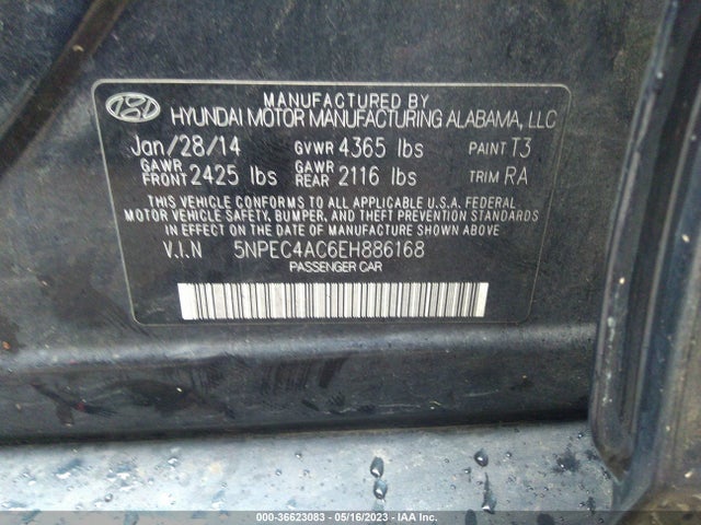 Hyundai SONATA SE 2014 5NPEC4AC6EH886168 Image 9