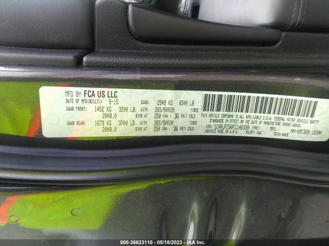 1C4RJFCG0FC146339 Jeep Grand Cherokee High Altitude