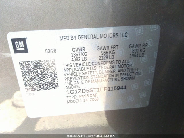 Chevrolet MALIBU LT 2020 1G1ZD5ST1LF115944 Image 9