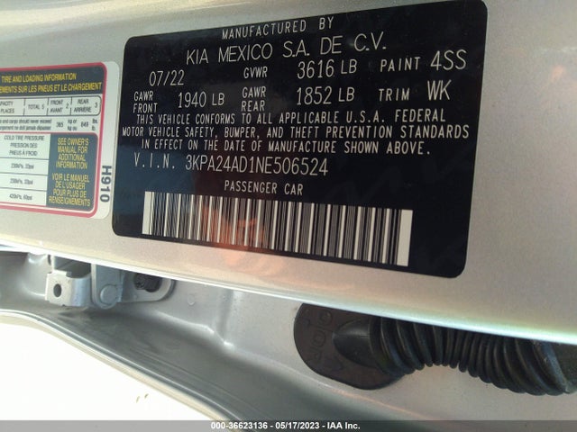 KIA RIO S 2022 3KPA24AD1NE506524 Image 9