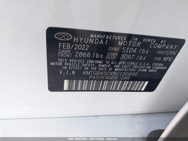 2022 Genesis G80, VIN: KMTGB4SCXNU130490