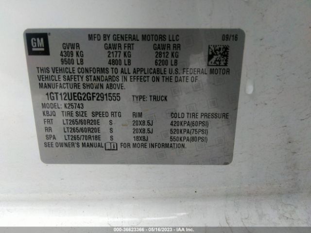 1GT12UEG2GF291555 GMC Sierra 2500hd Denali
