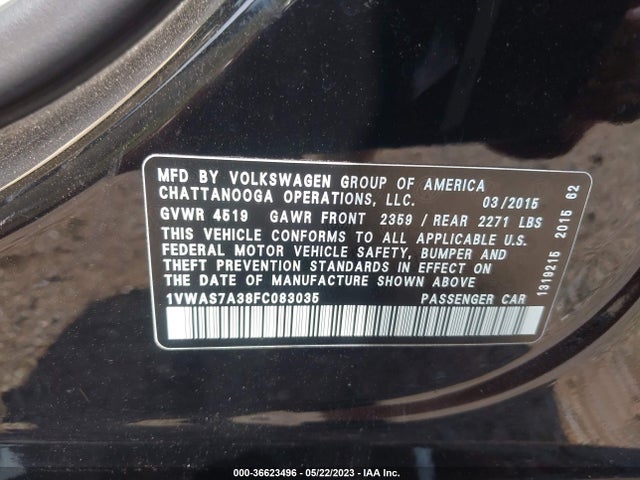 1VWAS7A38FC083035 Volkswagen Passat 1.8t Limited Edition