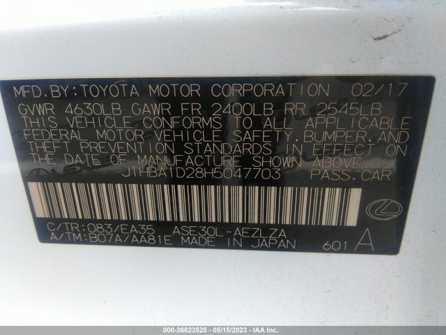 JTHBA1D28H5047703 Lexus Is Is Turbo