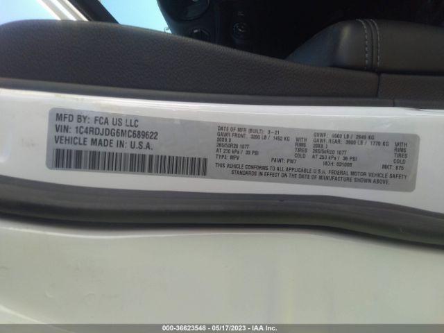 1C4RDJDG6MC689622 Dodge Durango Gt Plus