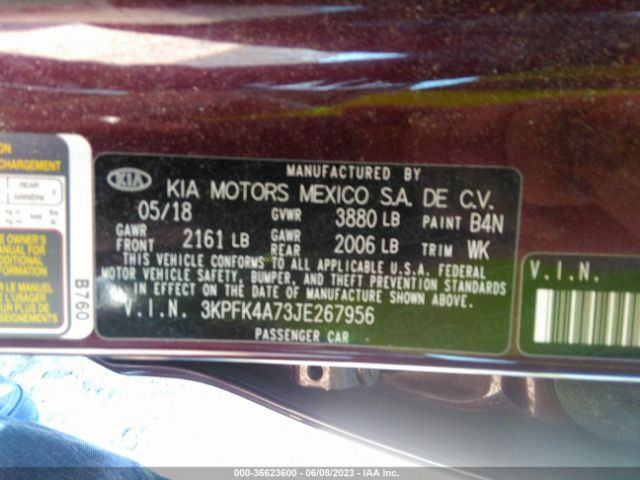 3KPFK4A73JE267956 KIA FORTE LX