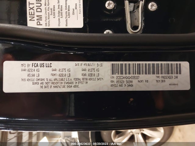 Dodge Charger Sxt 2016 2C3CDXHGXGH339337 Image 9