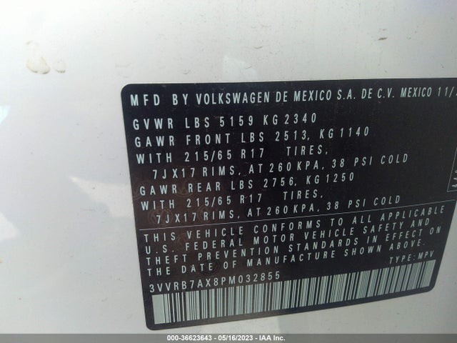 3VVRB7AX8PM032855 Volkswagen TIGUAN S