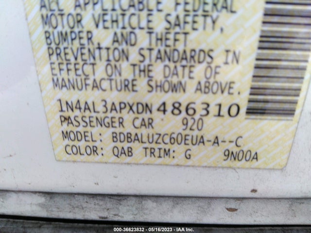 2013 NISSAN ALTIMA 2.5 SV VIN: 1N4AL3APXDN486310