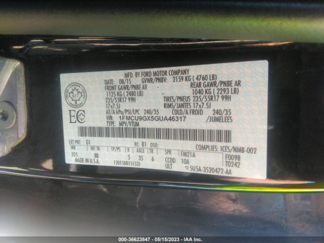1FMCU9GX5GUA46317 Ford ESCAPE SE