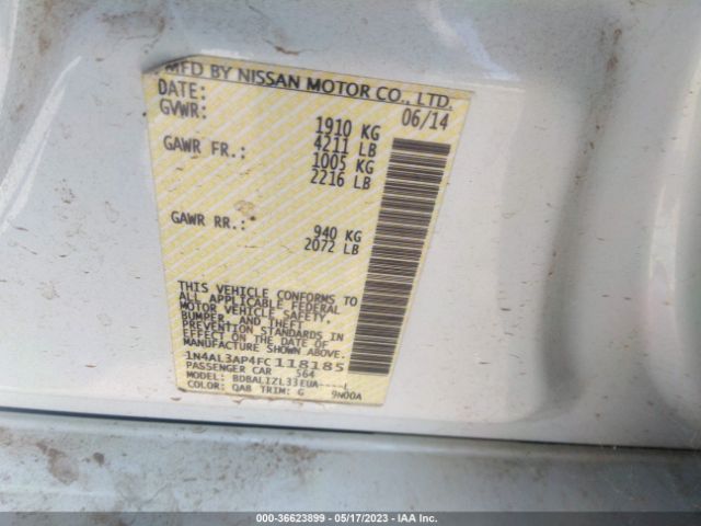 1N4AL3AP4FC118185 Nissan Altima 2.5 Sv