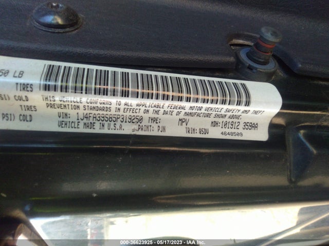 2005 JEEP WRANGLER X VIN: 1J4FA39S85P319250