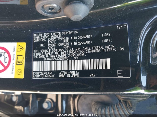2018 Lexus NX, VIN: JTJYARBZ4J2098498