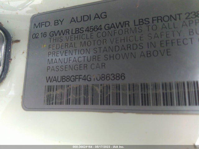 WAUB8GFF4G1086386 Audi A3 2.0t Premium