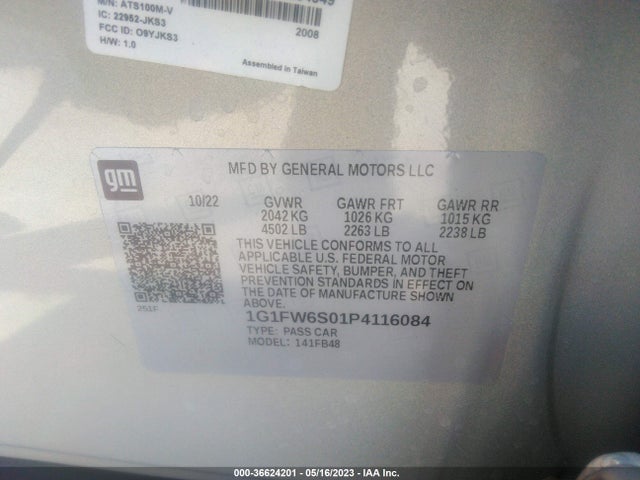 Chevrolet Bolt Ev 1lt 2023 1G1FW6S01P4116084 Image 9
