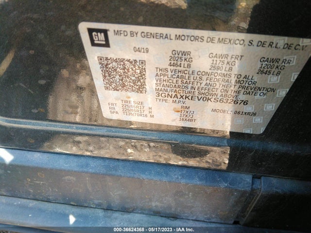 Chevrolet EQUINOX LT 2019 3GNAXKEV0KS632676 Image 9