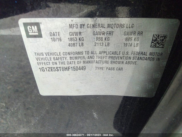 Chevrolet MALIBU LT 2017 1G1ZE5ST6HF150449 Image 10