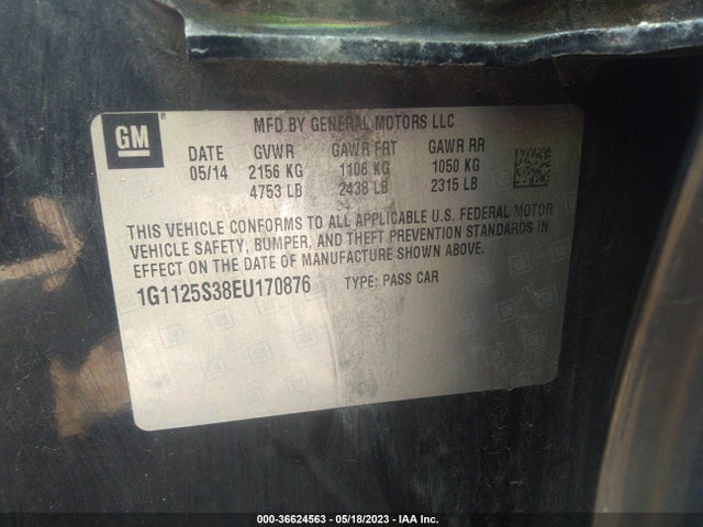 Chevrolet Impala 2lt 2014 1G1125S38EU170876 Image 9