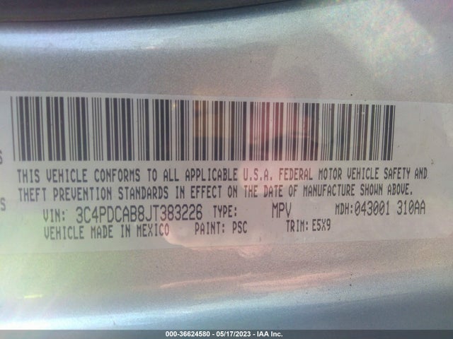 Dodge JOURNEY SE 2018 3C4PDCAB8JT383226 Image 9