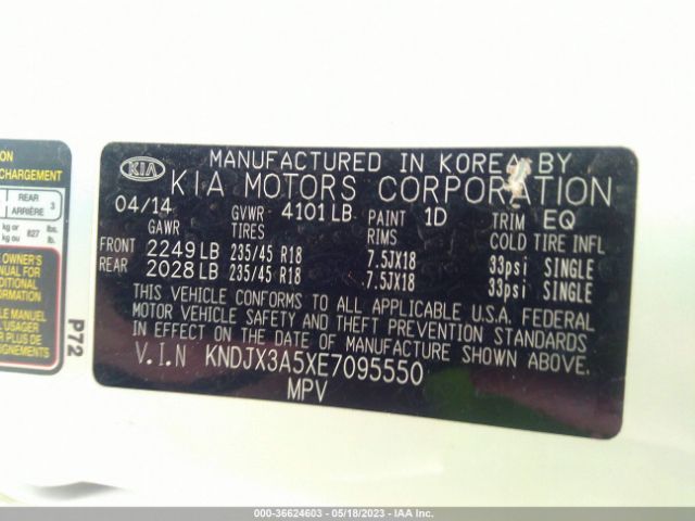 KNDJX3A5XE7095550 KIA Soul !