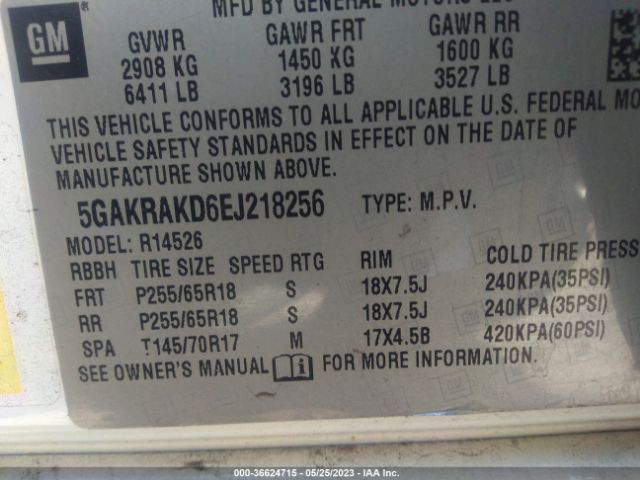 5GAKRAKD6EJ218256 Buick Enclave Convenience