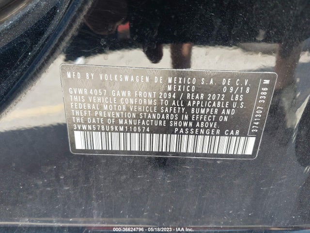 Volkswagen JETTA S 2019 3VWN57BU9KM110574 Image 9