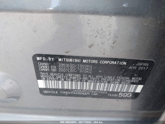 JA32U2FU7HU012023 Mitsubishi Lancer Es/le