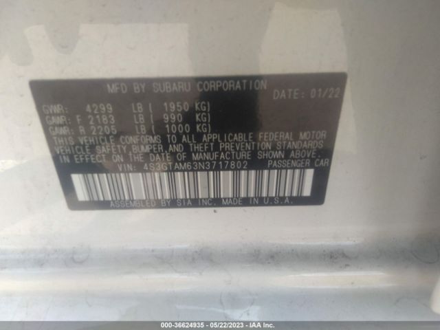 4S3GTAM63N3717802 Subaru Impreza Sport