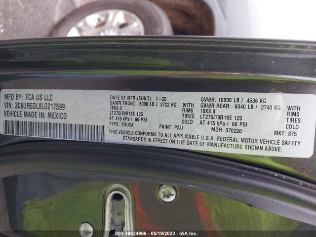 3C6UR5DL8LG217599 RAM 2500 Big Horn