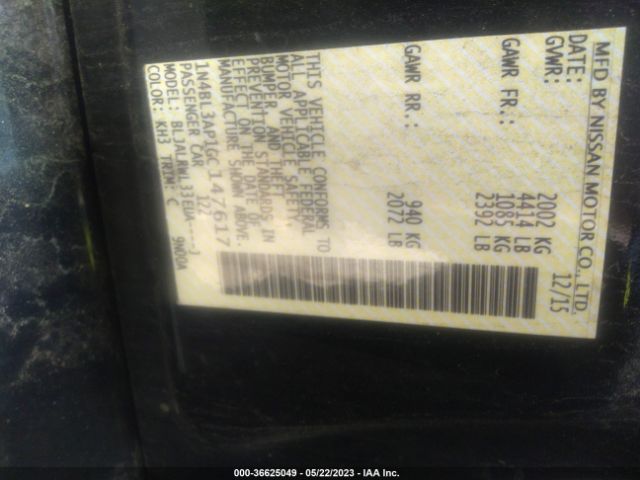 1N4BL3AP1GC147617 Nissan Altima 3.5 Sl