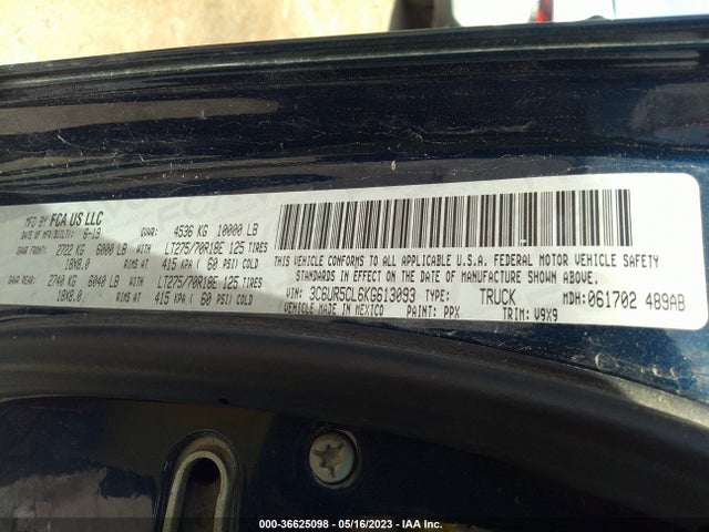 RAM 2500 Tradesman 2019 3C6UR5CL6KG613093 Image 9