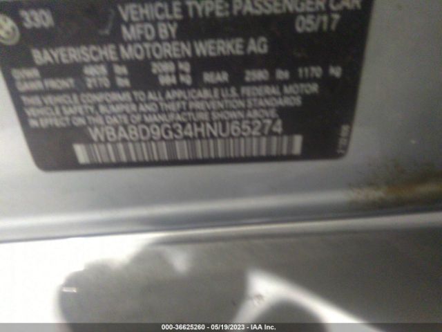 WBA8D9G34HNU65274 BMW 3 Series 330i Xdrive