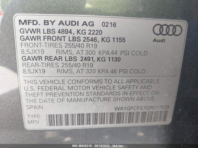 WA1GFCFS7GR017529 Audi Q3 Prestige
