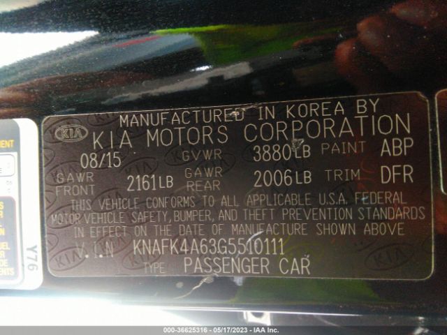 KNAFK4A63G5510111 KIA FORTE LX