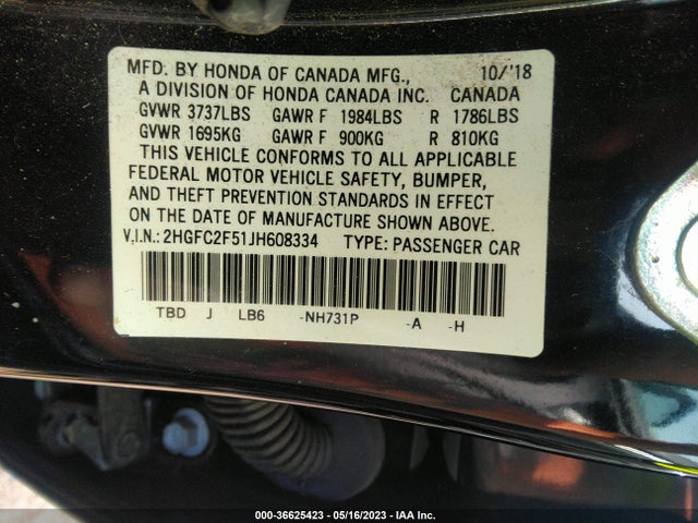 Honda Civic Sedan Lx 2018 2HGFC2F51JH608334 Image 9