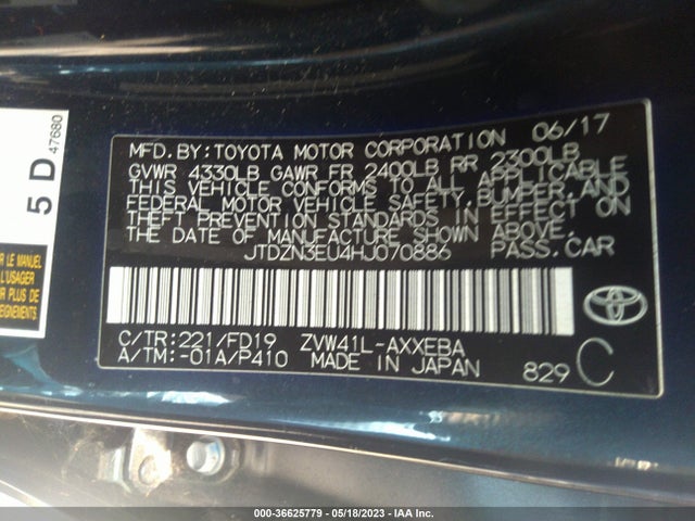 Toyota Prius V Two/five/three/four 2017 JTDZN3EU4HJ070886 Image 10