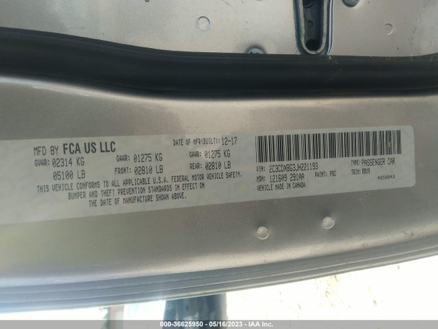 Dodge Charger Sxt 2018 2C3CDXBG3JH221193 Image 9