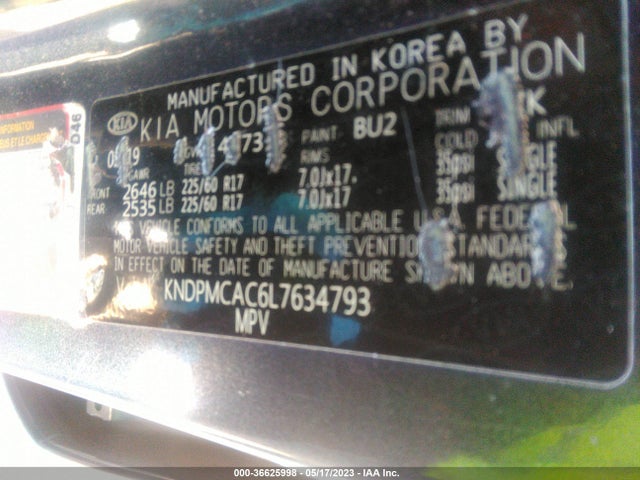 2020 KIA SPORTAGE LX VIN: KNDPMCAC6L7634793