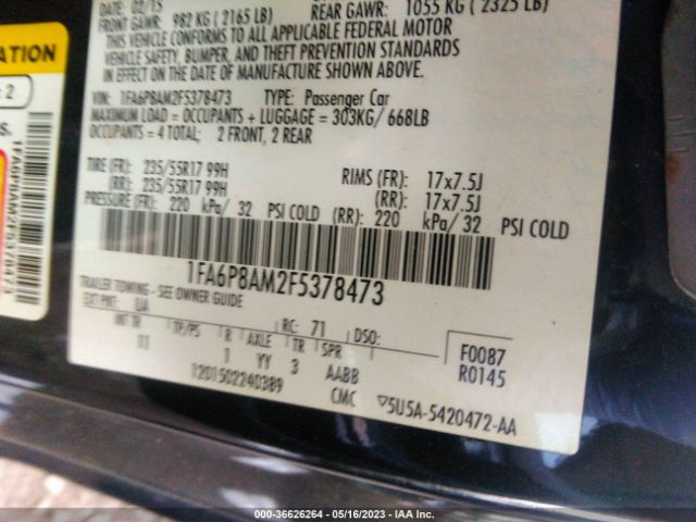 1FA6P8AM2F5378473 Ford Mustang V6