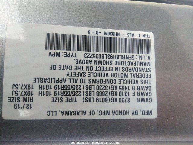 Honda Odyssey Elite 2020 5FNRL6H93LB035223 Image 9