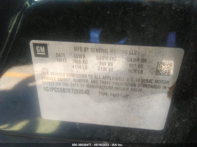 Chevrolet Cruze 1lt 2014 1G1PC5SB7E7250540 Image 9
