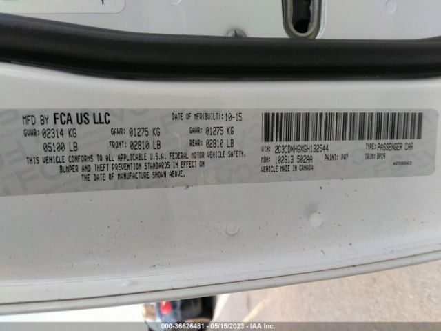 2C3CDXHGXGH132544 Dodge Charger Sxt