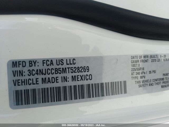 3C4NJCCB5MT528269 Jeep Compass Limited